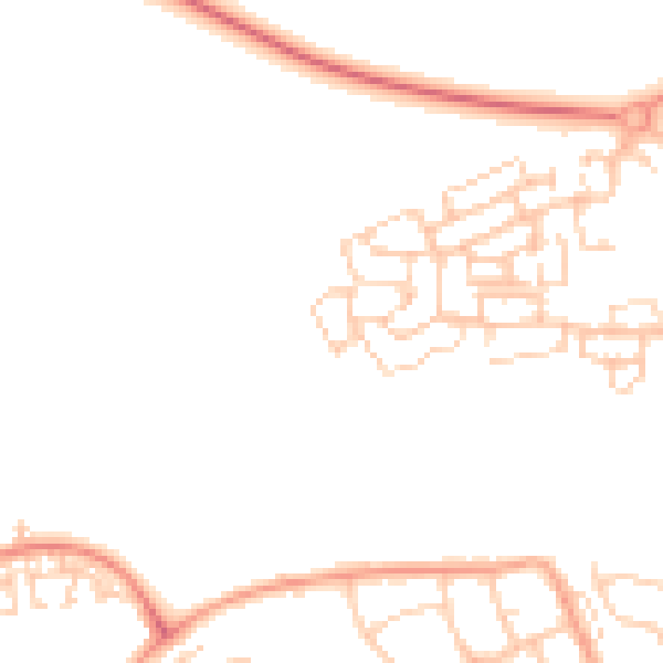 Daytime road noise heatmap for HP19 9DR