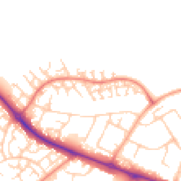 Daytime road noise heatmap for HP19 9GN