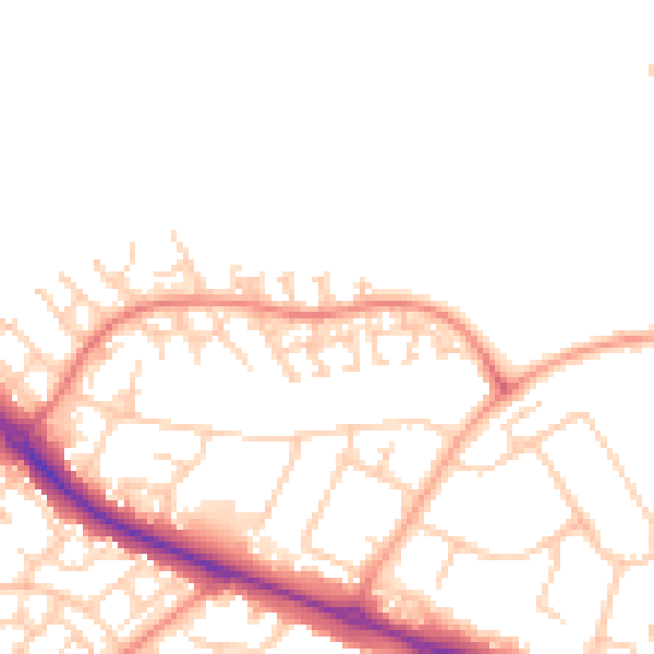 Daytime road noise heatmap for HP19 9GP