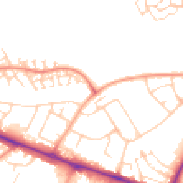 Daytime road noise heatmap for HP19 9HJ