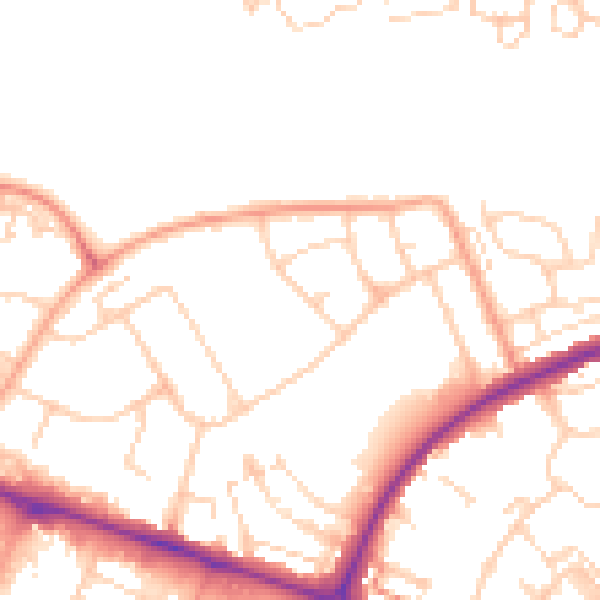 Daytime road noise heatmap for HP19 9LZ