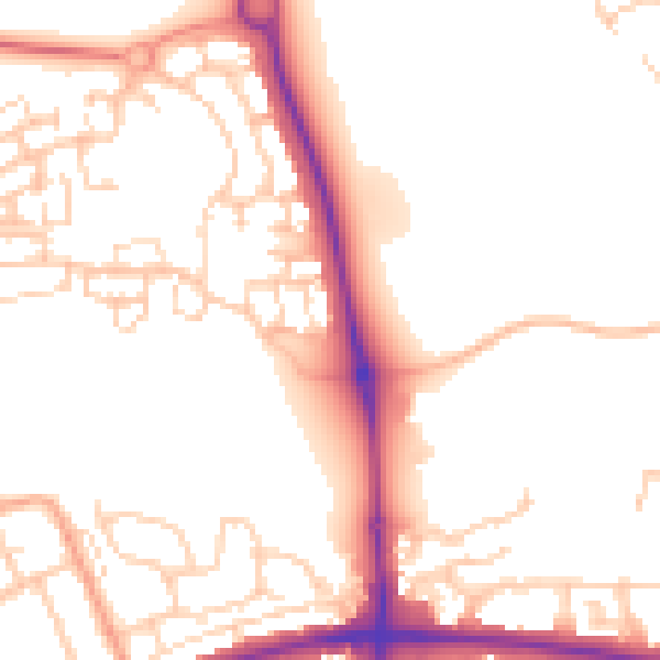 Daytime road noise heatmap for HP19 9RJ