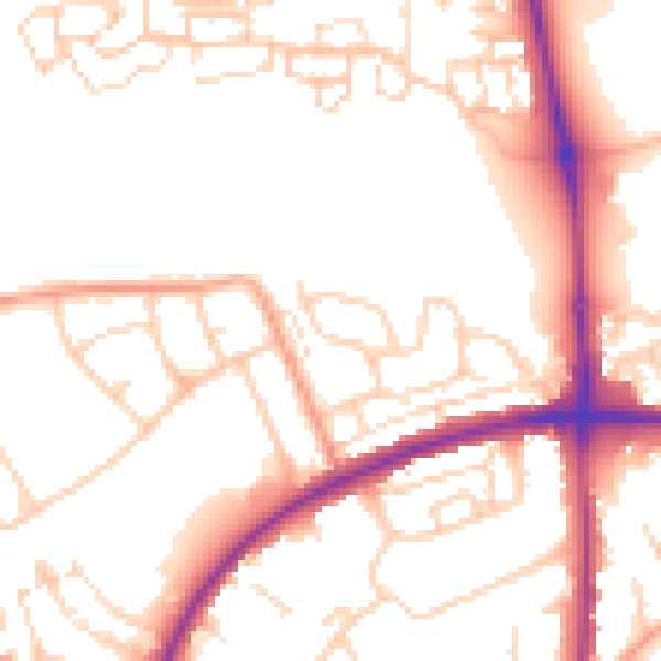 Daytime road noise heatmap for HP19 9RU