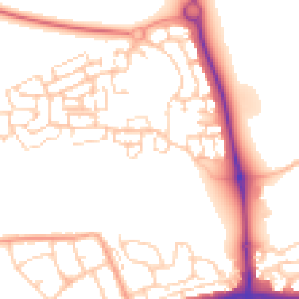 Daytime road noise heatmap for HP19 9SB