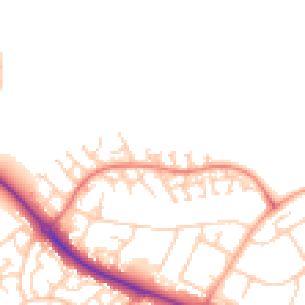 Daytime road noise heatmap for HP19 9UU