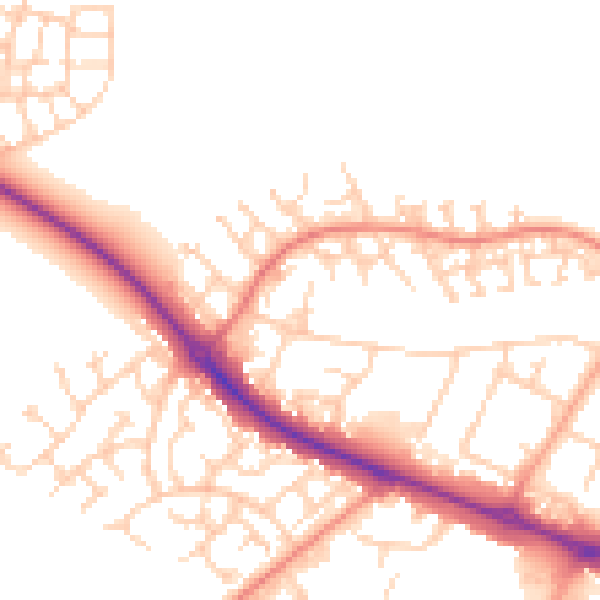 Daytime road noise heatmap for HP19 9UY