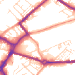 Daytime road noise heatmap for HP20 1DW