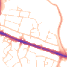 Daytime road noise heatmap for HP20 1QE
