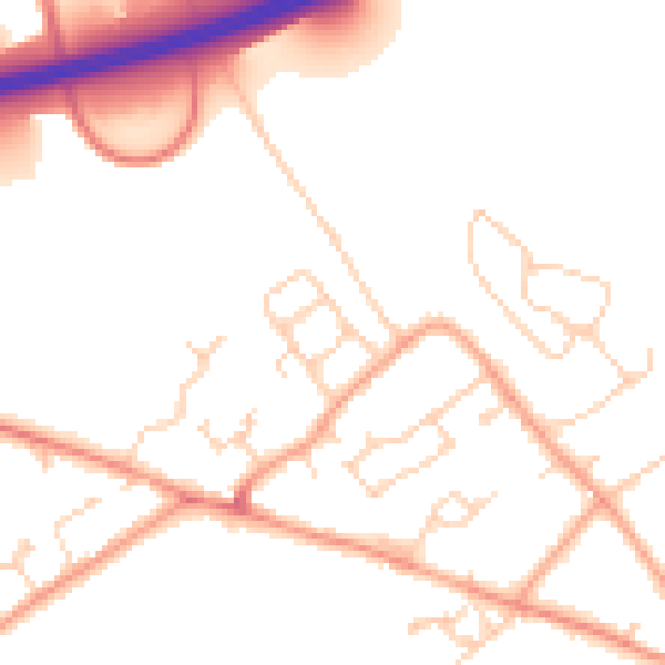 Daytime road noise heatmap for HP22 0AB