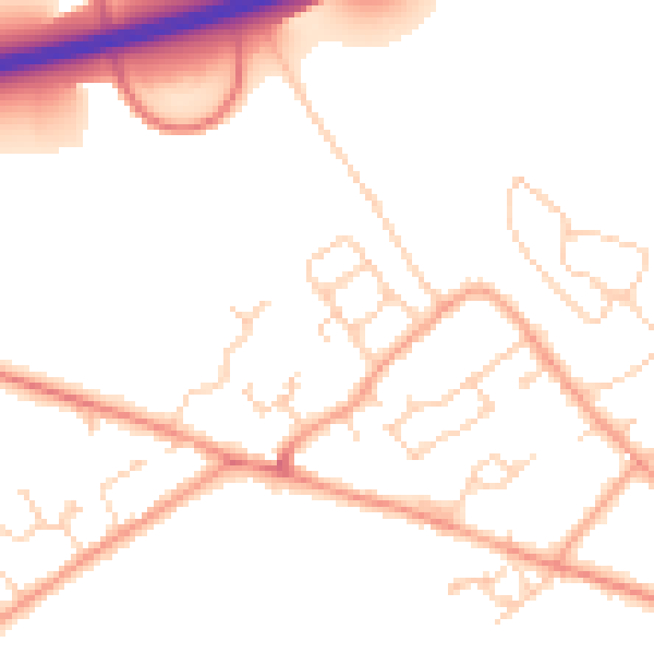 Daytime road noise heatmap for HP22 0AD