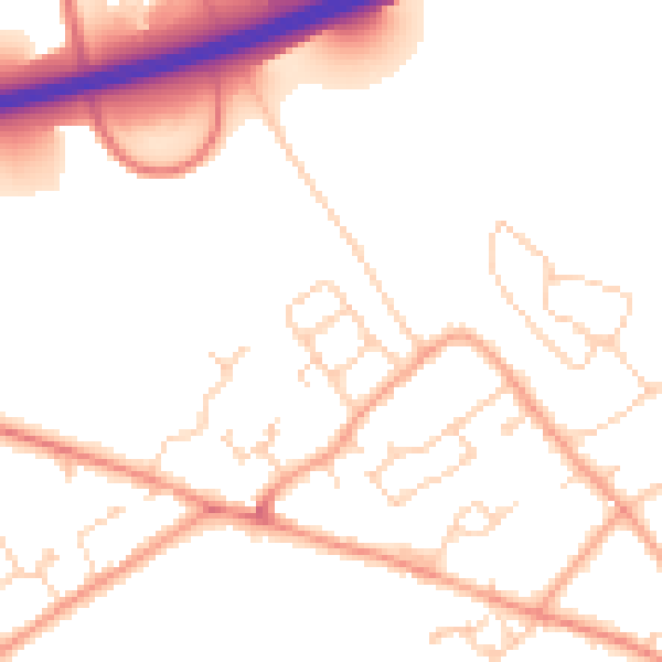 Daytime road noise heatmap for HP22 0AE