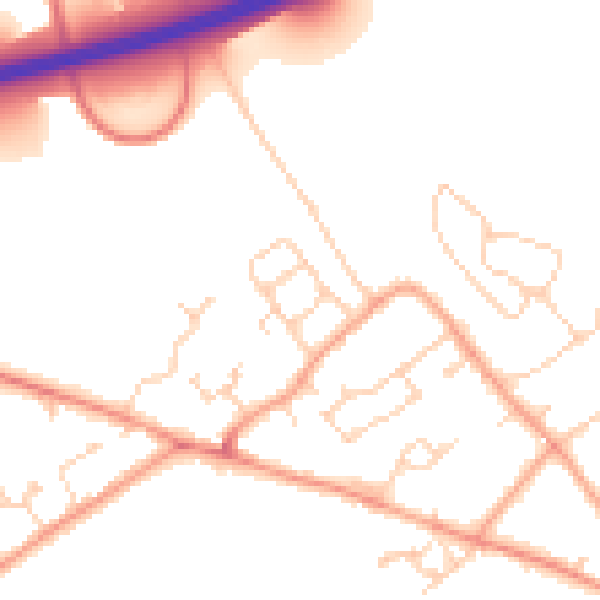 Daytime road noise heatmap for HP22 0AF