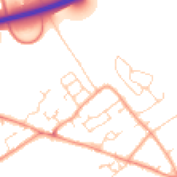Daytime road noise heatmap for HP22 0AG