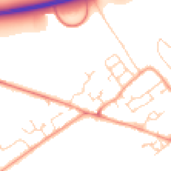Daytime road noise heatmap for HP22 0AN