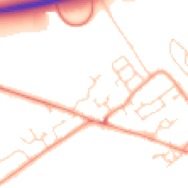 Daytime road noise heatmap for HP22 0AP
