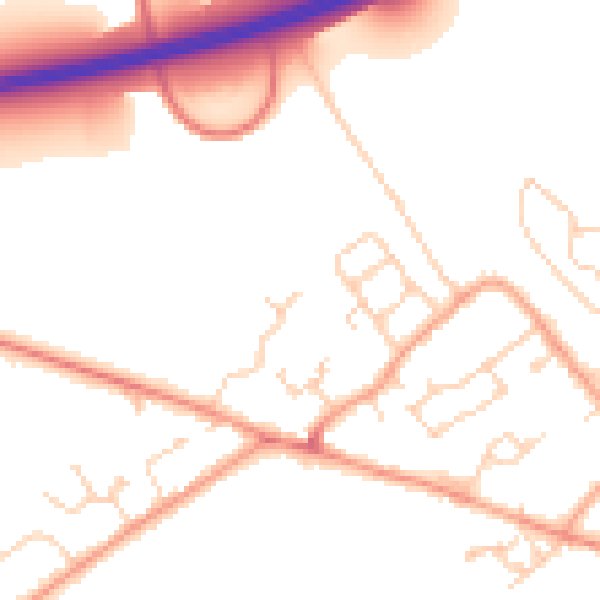 Daytime road noise heatmap for HP22 0AR