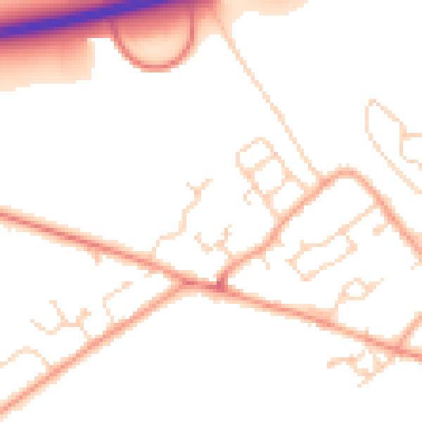 Daytime road noise heatmap for HP22 0AS
