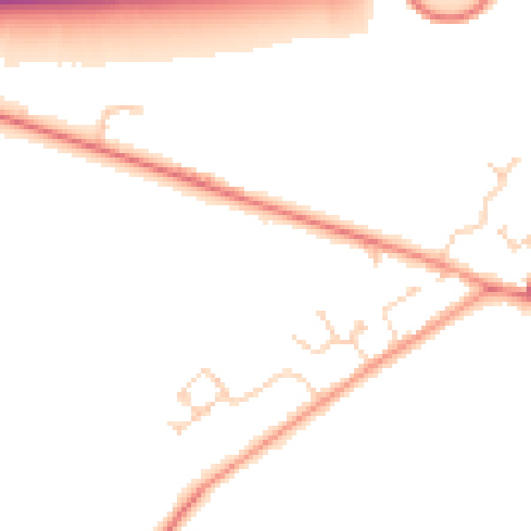 Daytime road noise heatmap for HP22 0AT