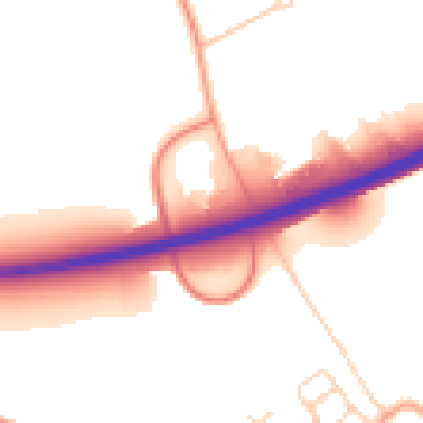 Daytime road noise heatmap for HP22 0AY
