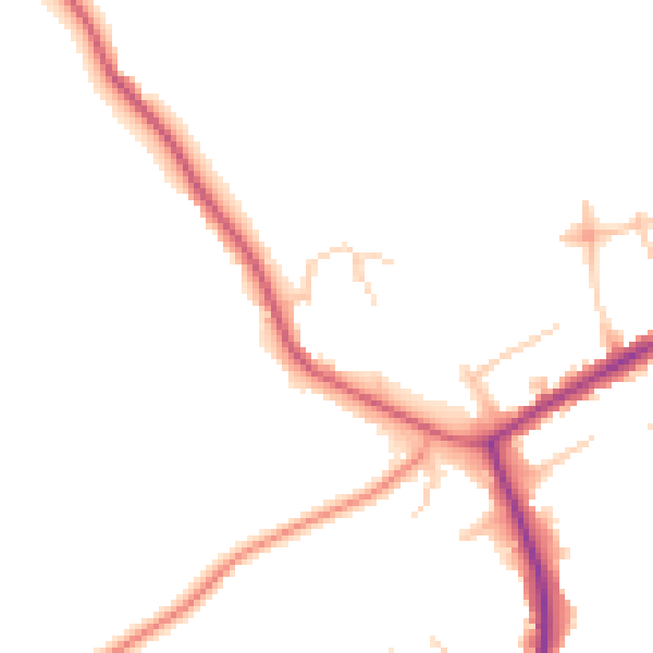 Daytime road noise heatmap for HP22 3AD