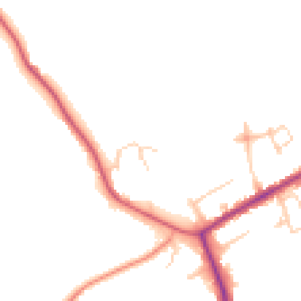 Daytime road noise heatmap for HP22 3AF