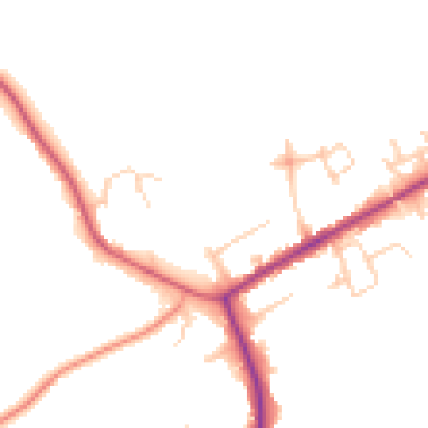Daytime road noise heatmap for HP22 3AJ