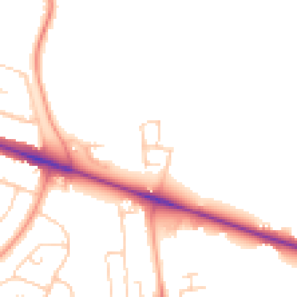 Daytime road noise heatmap for HP22 3AL