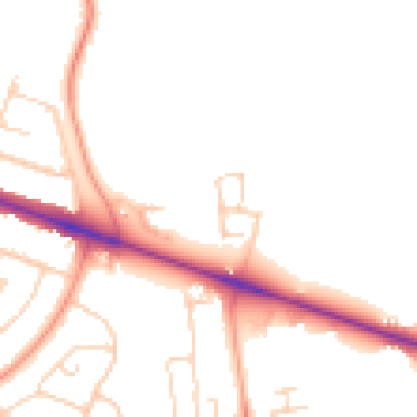 Daytime road noise heatmap for HP22 3AN