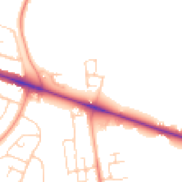 Daytime road noise heatmap for HP22 3AP