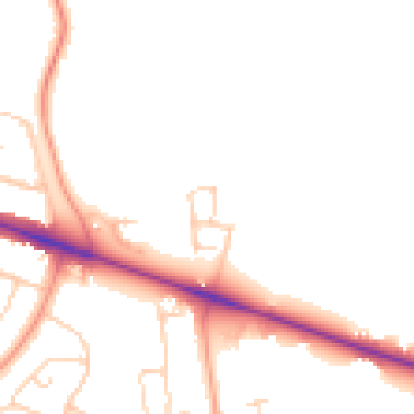 Daytime road noise heatmap for HP22 3AQ