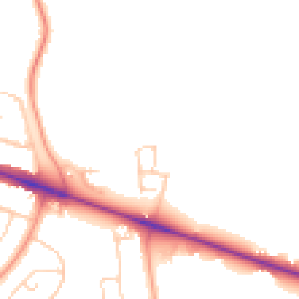 Daytime road noise heatmap for HP22 3AR