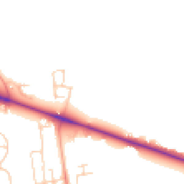Daytime road noise heatmap for HP22 3AU