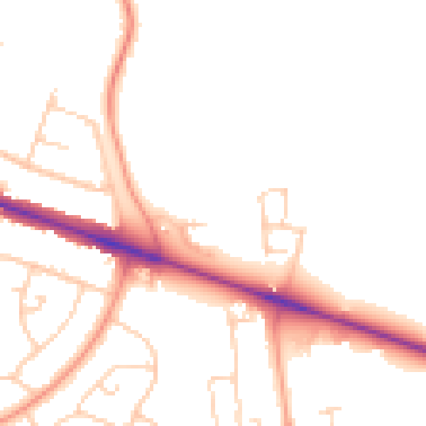 Daytime road noise heatmap for HP22 3AY