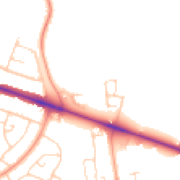 Daytime road noise heatmap for HP22 3AZ
