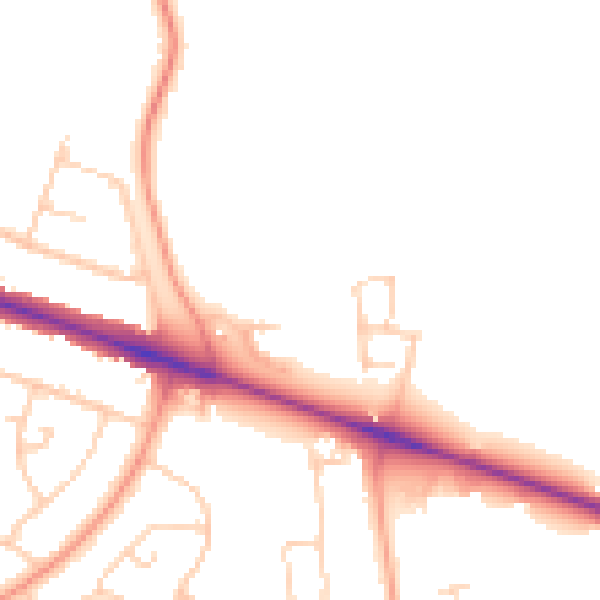 Daytime road noise heatmap for HP22 3BA