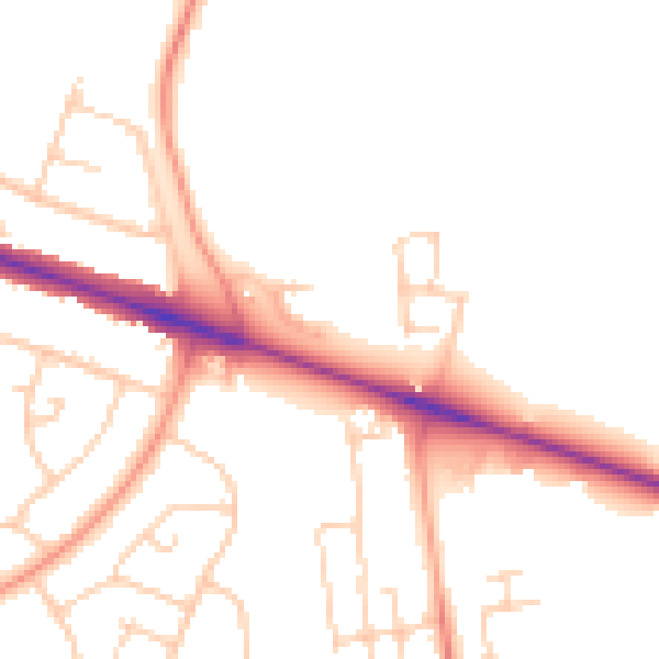Daytime road noise heatmap for HP22 3BB