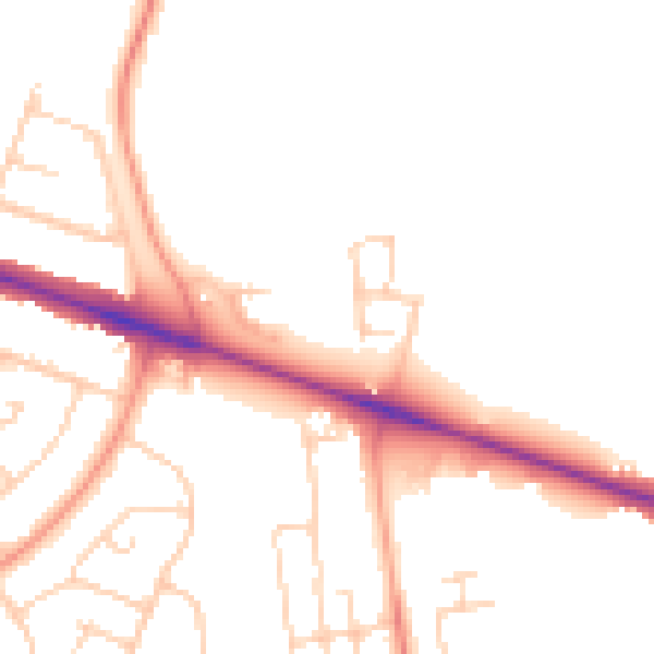 Daytime road noise heatmap for HP22 3BD