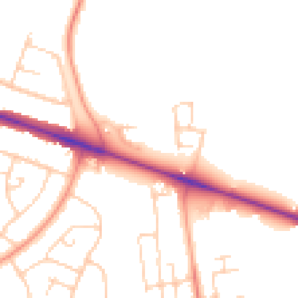 Daytime road noise heatmap for HP22 3BE