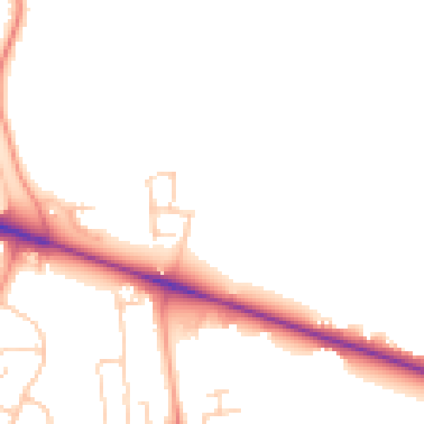 Daytime road noise heatmap for HP22 3BG