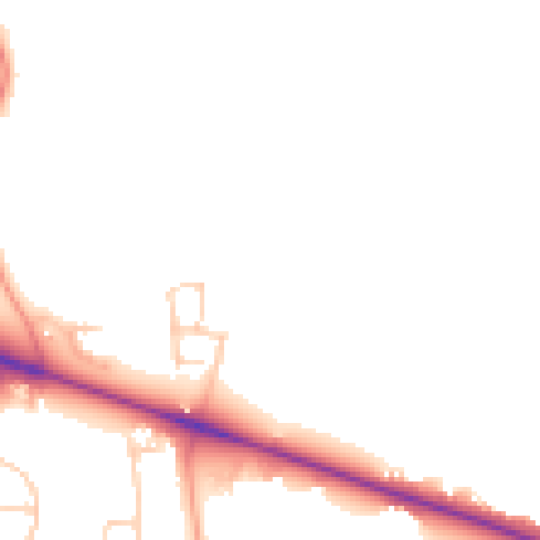 Daytime road noise heatmap for HP22 3BJ