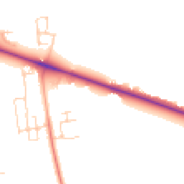 Daytime road noise heatmap for HP22 3BP