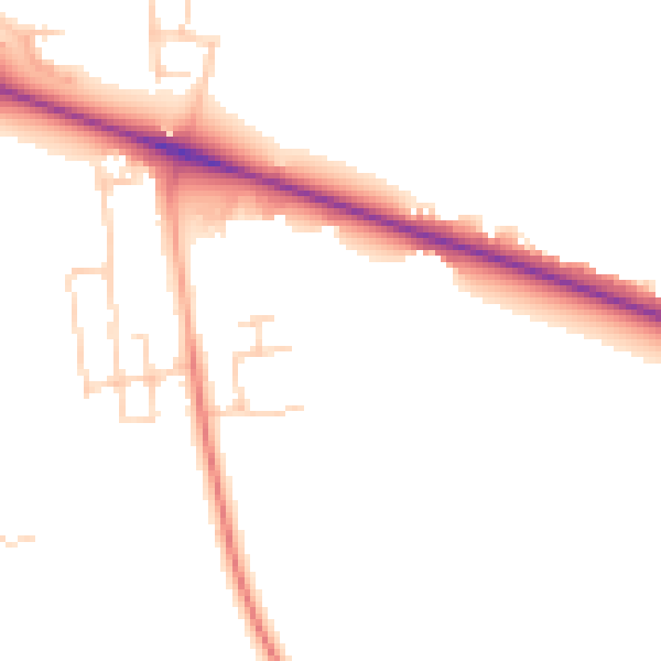 Daytime road noise heatmap for HP22 3BQ