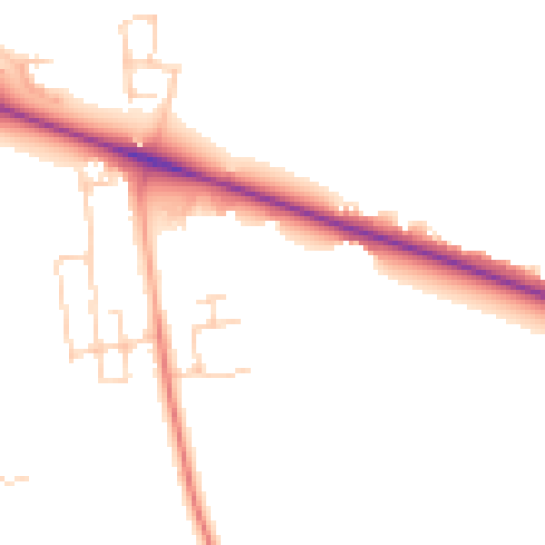 Daytime road noise heatmap for HP22 3BR