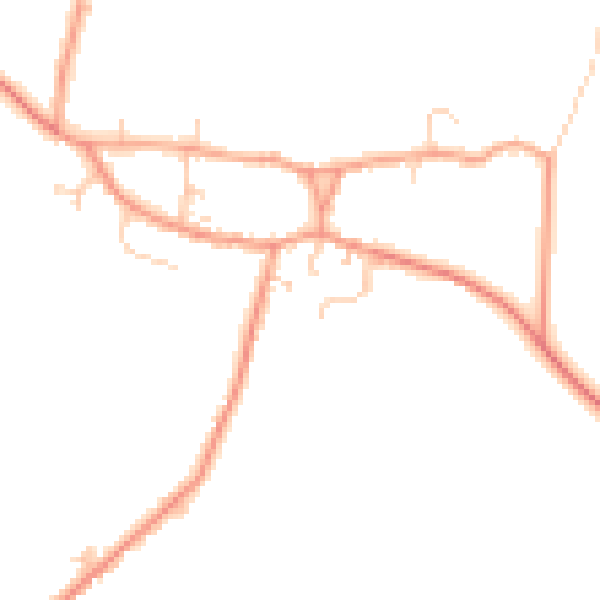 Daytime road noise heatmap for HP22 4DA
