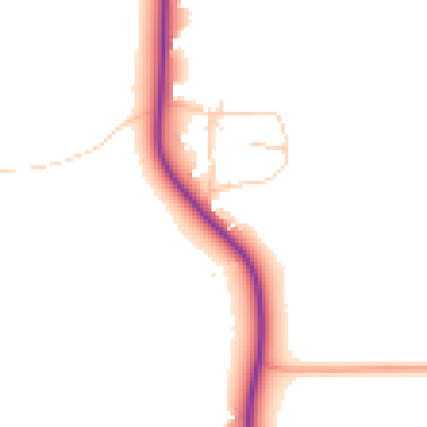 Daytime road noise heatmap for HP22 4DH