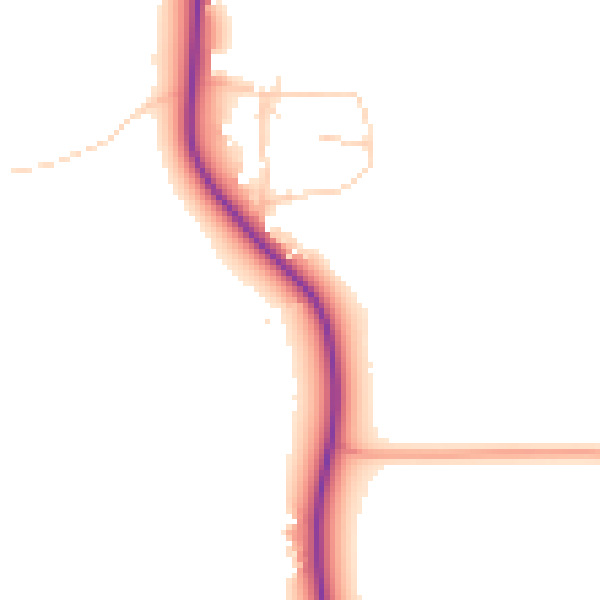 Daytime road noise heatmap for HP22 4DS