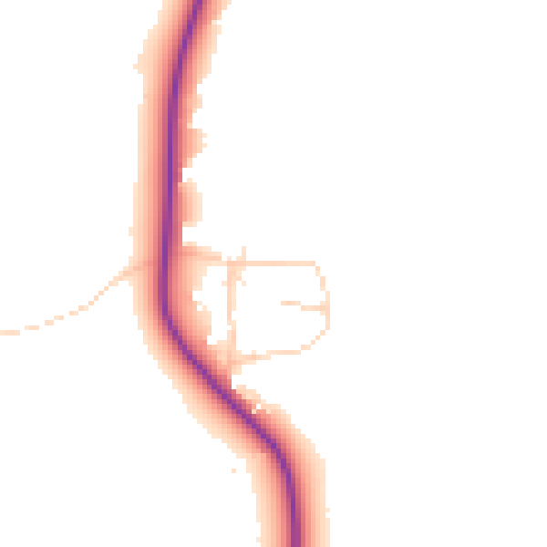 Daytime road noise heatmap for HP22 4EB