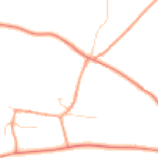 Daytime road noise heatmap for HP22 4HD