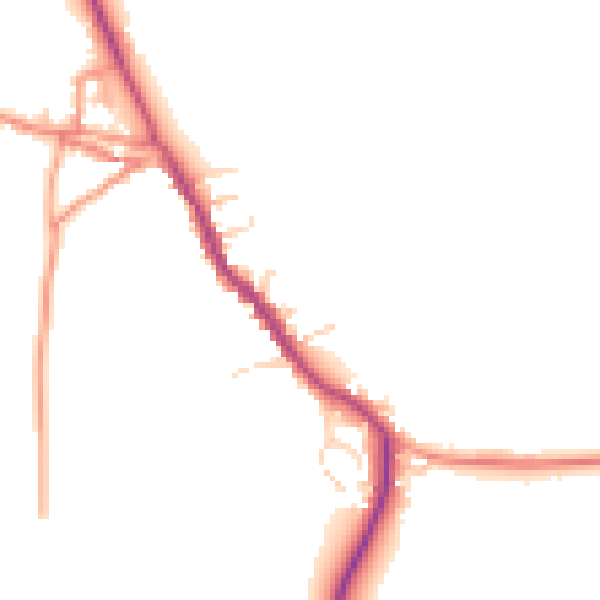 Daytime road noise heatmap for HP22 4JR
