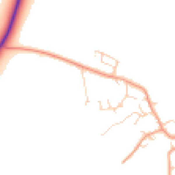 Daytime road noise heatmap for HP22 4QQ
